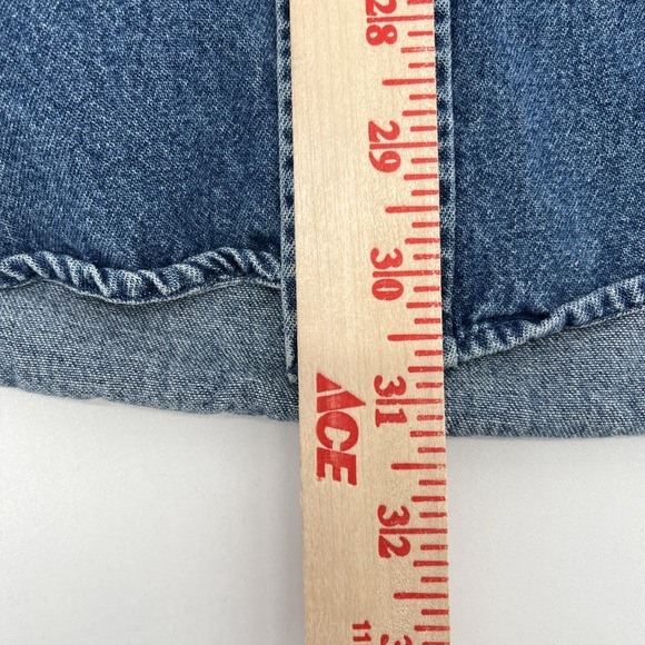 Vtg Ralph Lauren Blaire Denim Jean Shirt Mens S Blue Button L/SRed Pony - Picture 8 of 8